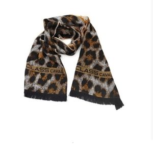 NWOT Cavalli Class Wool Blend Animal Print Scarf Made in Italy
